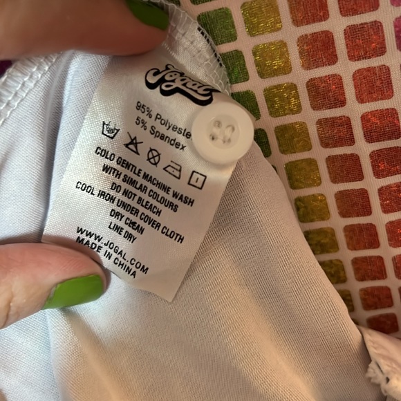 JOGAL Raver rainbow mirrored button down shirt size xl 😍 - Picture 10 of 10